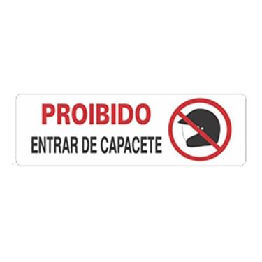 Imagem de Placa Advertência Proibido Entrar De Capacete Unidade