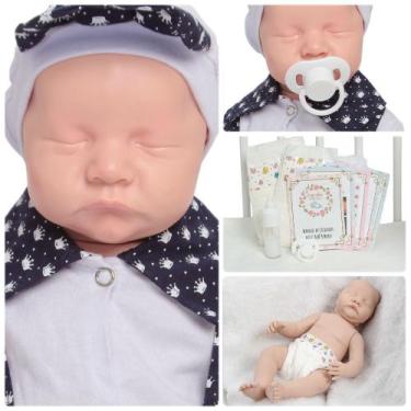 Imagem de Bebê Boneco Reborn Olhos Fechados Recém Nascido Fofinho - Cegonha Rebo