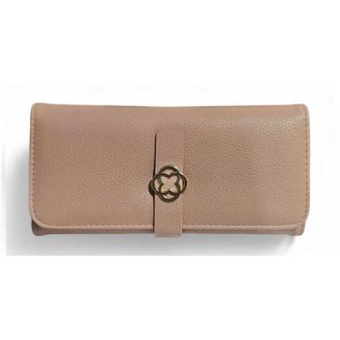 Imagem de Carteira Feminina de Mão divisória com Ziper Chris Helena, Rose