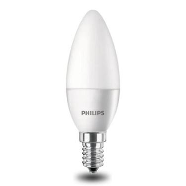 Imagem de Lampada de led branca vela philips 6500k 3,5w e14 adaptador e27