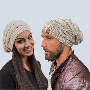 Imagem de Touca Caída Tricô Gorro Boina Beanie Lã Masculina Feminina Macio Quent
