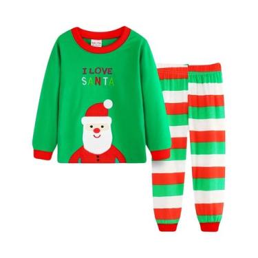 Imagem de Conjunto De Pijamas De Natal Para Meninos Com Estampa De Desenhos Anim