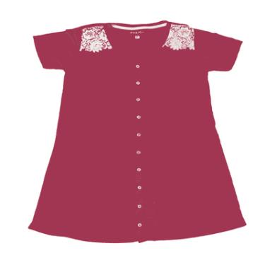 Imagem de CAMISOLA M/C BOTÃO/SILK, BASIC+, EM MALHA POLIESTER COM VISCOSE, REFERENCIA K177 NA COR VERMELHO