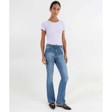 Imagem de Calça Jeans Flare Feminina Cintura Alta-68137 - VIZZY JEANS, 46, Jeans