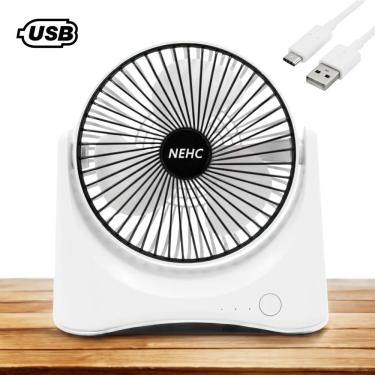 Imagem de Mini Ventilador Portátil Usb Recarregável De Mesa 3 Velocidades Preto