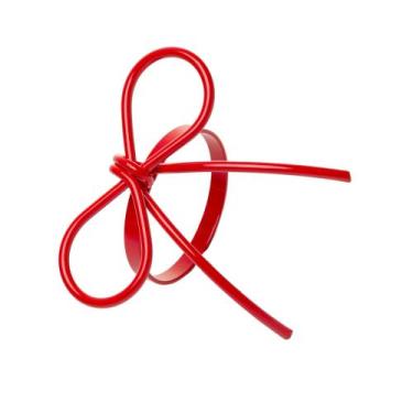 Imagem de 4 Anéis para Guardanapos Entre Laços Vermelho Metal - Wolff