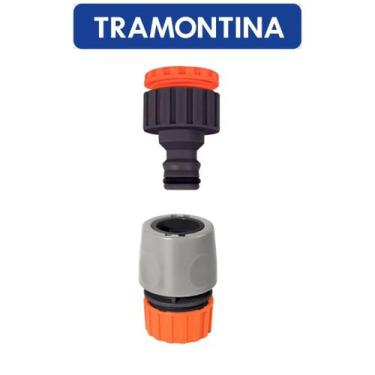 Imagem de Kit 1 Engate Rápido e 1 Adaptador de Torneira para Mangueira Jardim Tr