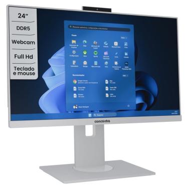 Imagem de Computador All In One Concórdia Core i5 14400 16GB DDR5 SSD 512GB 23.8`` Full Hd  Webcam Wifi FreeDos Branco