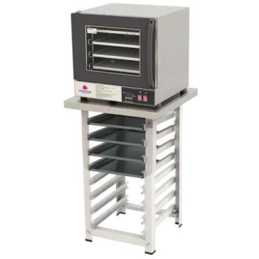 Imagem de Kit - Forno Turbo Elétrico Fast Oven PRP-004 Plus 220V Preto + Bancada