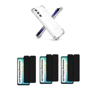 Imagem de 3UN Películas 3D Vidro Privativa + Capa Silicone TPU Para Galaxy A26 5