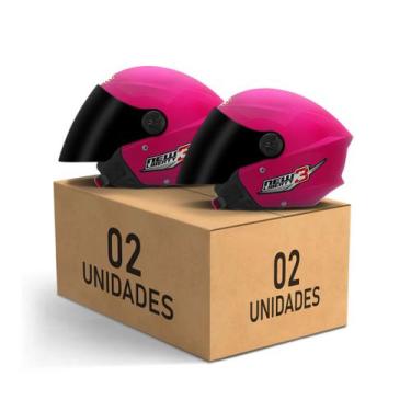 Imagem de Kit 2 Capacetes New Liberty 3 Aberto Viseira Fumê Pro Tork Masculino F