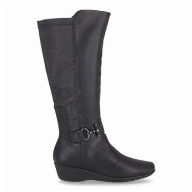 Imagem de Bota Feminina Piccadilly Anabela Cano Alto 143251 Preto Joanete-Feminino