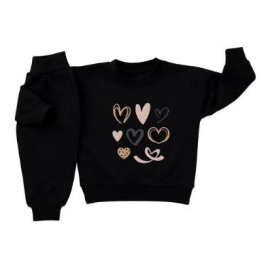 Imagem de Conjunto Moletom Infantil Menina Bebê Peluciado Flanelado Roupa Invern