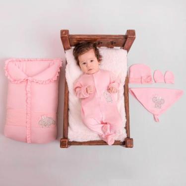 Imagem de Saida maternidade roupa de bebe de saco menina - Asas De Anjo, Rosa