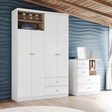 Imagem de Quarto de Bebê Completo Cômoda e Guarda-roupa Vanila - Henn