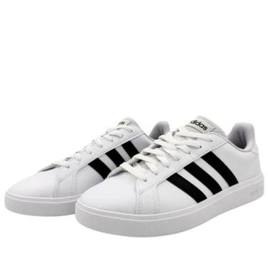 Imagem de Tênis Adidas Casual Grand Court 2.0 Masculino, 42, Branco, Preto