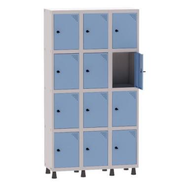 Imagem de Armário Guarda Volume Locker Roupeiro 3 Vãos 12 Portas Aço GRP503/12 C