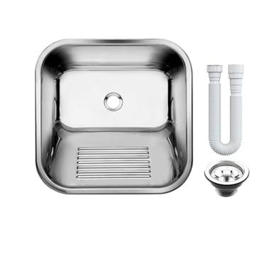Imagem de Genérico Tanque Inox 40x34 Pequeno A304 - Em Cima da Bancada - Sobreposto/Embutido - 18 Litros - Garantia de 10 Anos