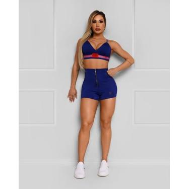 Imagem de Conjunto top bojo + short best performance maria gueixa, Azul, G