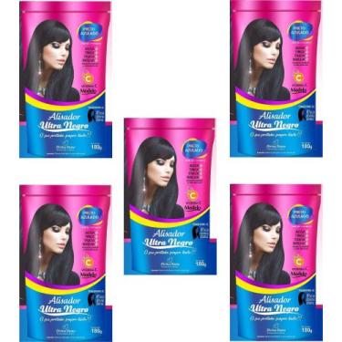 Imagem de Hene em gel modelo alisador ultra negro 1850gr pouch preto forte (pret