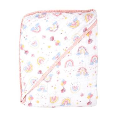 Imagem de Toalha Bebê Capuz Soft 70 cm x 70 cm com Viés 100% Algodão Bublim Cor: