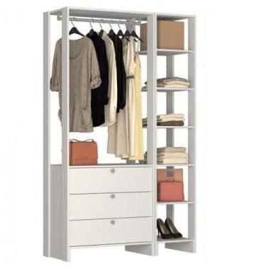 Imagem de Estante Closet Yes 120cm 1 Cabideiro e 6 Nichos - Branco - Nova Móbile