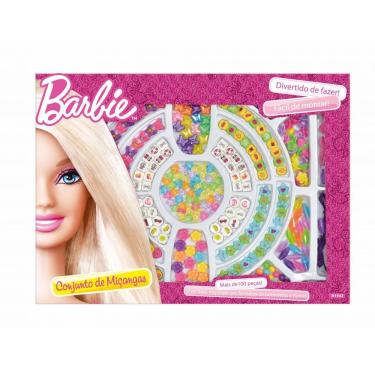 Imagem de Kit de Miçangas Kit Miçangas Barbie com Miçangas em Formatos de Borboletas e Flores Roxo Fun Diverta-se 100 Peças