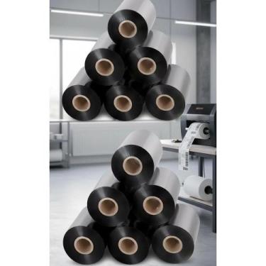 Imagem de 2x 5 Ribbons Cera 110x74mm Preto para Impressoras de Etiquet - Congrat