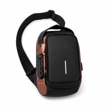 Imagem de Bolsa Transversal Antifurto com Senha USB Resistente à Água para Noteb