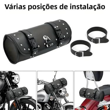Imagem de Bolsa Lateral Universal De Couro PU Retrô Para Motocicletas Sportster 