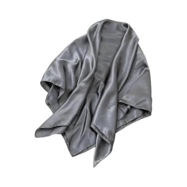 Imagem de Lenço De Seda Satinada Para Mulheres, 90cm, Em Cores Sólidas, Hijab, L