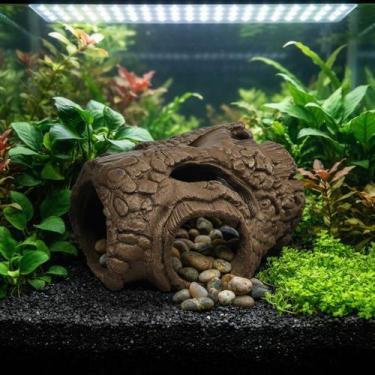 Imagem de Tronco de Aquário Esconderijo 13 cm - - TOPSTUDIO3D, Marrom