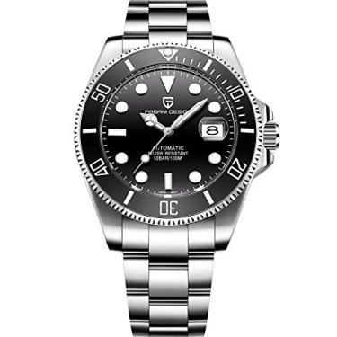 Imagem de BY BENYAR Pagani Design 1692 Relógios masculinos de luxo automático relógio masculino AR safira vidro mecânico Japão NH35 movimento aço inoxidável relógio masculino de negócios, Preto, Mecânica