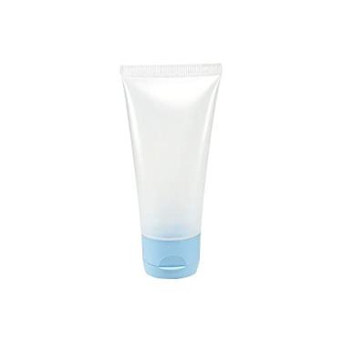 Imagem de Bisnaga Plástica Vazia Transparente 60ml C/Tampa Flip Top (20 Peças) Cor:Azul Bebe