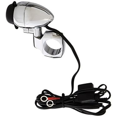 Imagem de Kuryakyn 1476 acessório para guidão de motocicleta: ponto de alimentação elétrica/carregador de dispositivo com braçadeira de montagem, ajuste universal para guidões de 3,8 cm de diâmetro, cromado