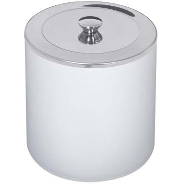 Imagem de Lixeira Tramontina com Tampa Útil em Polipropileno e Inox Branca - 5 L