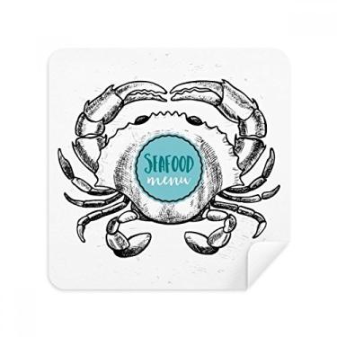 Imagem de Tecido de camurça com desenho de caranguejo Marine Organism Illustration Glasses Cloth Cleaner, pacote com 2
