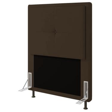 Imagem de Cabeceira Ametista Cama Box Solteiro 90cm Suede Marrom