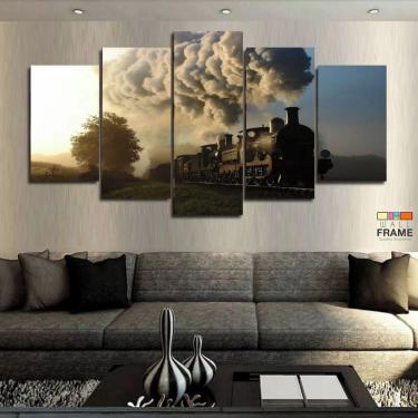 Imagem de Quadros Decorativos Locomotiva - Trem 63x130mt em Tecido