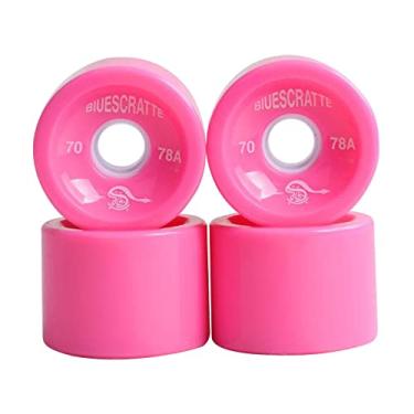 Imagem de Simhoa Conjunto de rodas de skate 4X para rodas de skate 78A 70X51 mm rodas de skate Longboard conjunto de rodas sobressalentes, rosa