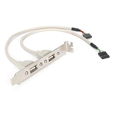 Imagem de Expansão do painel frontal USB 2.0 de 2 portas, nova placa mãe USB 2.0 de 2 portas suporte de expansão do painel traseiro com suporte de placa de slot adaptador de cabo