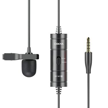 Imagem de mewmewcat microfone de lapela,BY-M1S atualizado microfone de lapela omnidirecional condensador microfone de lapela 3,5 mm TRRS plug 6 m cabo longo sem necessidade de bateria para smartphone câmera fil