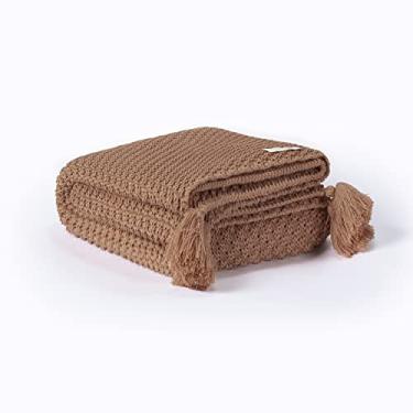 Imagem de Peseira Manta Pompom Sofá Sala Cama Solteiro Trico 150x60cm Istambul