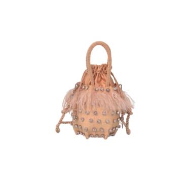 Imagem de BOLSA KIKI MICRO PLUMAS Cor:Bege