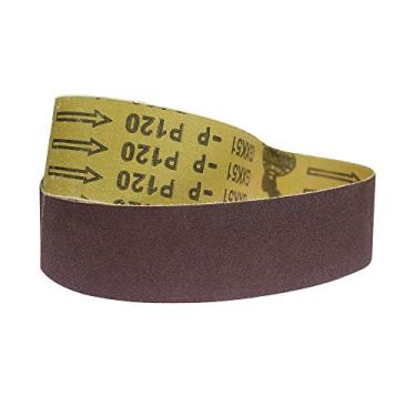 Imagem de 10 peças 915 * 50mm correias de lixamento abrasivas para polimento de moagem de metal macio de madeira, p100,915x50mm