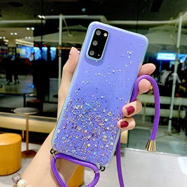 Imagem de Estojo de corda com glitter em lantejoulas estrela para Samsung Galaxy A51 A71 A50 A70 A31 A40 A10 A81 A91 A30 A7 A9 2018 Capa transparente, roxo, para A51 (5G)