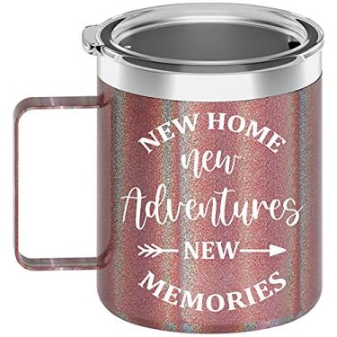 Imagem de Presentes de inauguração para casa nova - Presentes de mudança para amigos casais filho filha - Cesta de presente essencial de cozinha para primeira casa - Ideia de presente essencial para o primeiro apartamento - Caneca isolada de 355 ml