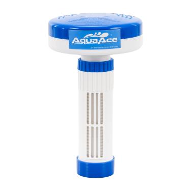 Imagem de Dispensador de banheira de hidromassagem AquaAce Flutuante Spa para comprimidos de bromo ou cloro de 2,5 cm, flutuador químico premium ajustável, 13 configurações para o máximo controle de fluxo