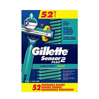 Imagem de Gillette Sensor PLUS2 Lâmina descartável masculina com pó Lubrastrip 52 Razors Box, Rastrillos Desechable Gillette 52 piezas.
