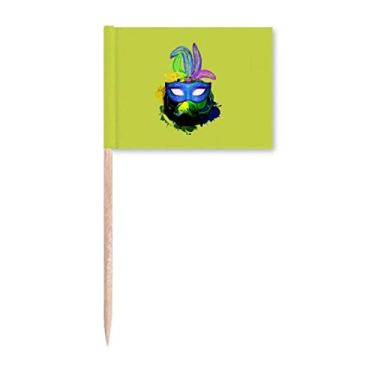 Imagem de Marcador de palito de penas de cabeça de carnaval do Rio Brasil para decoração de festa